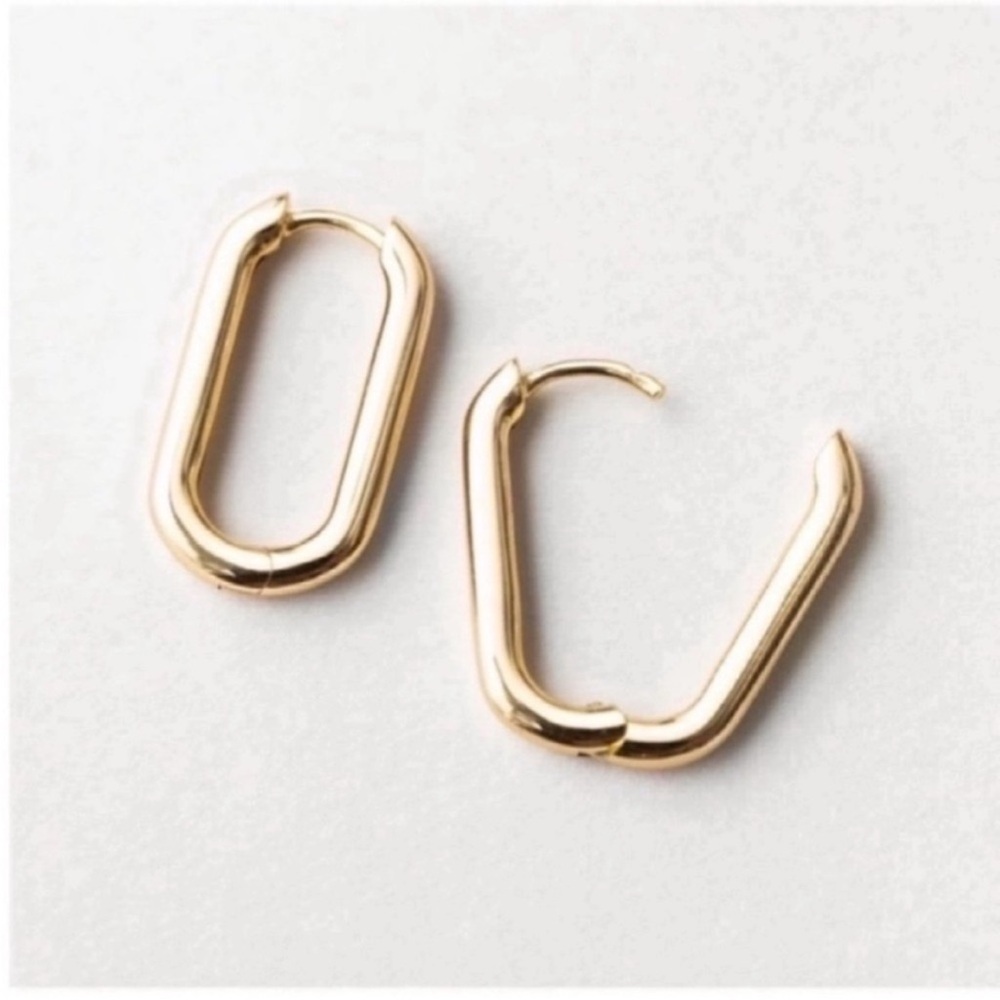 New! Carmine Gold Medium Huggie Earrings (3021) NWOT